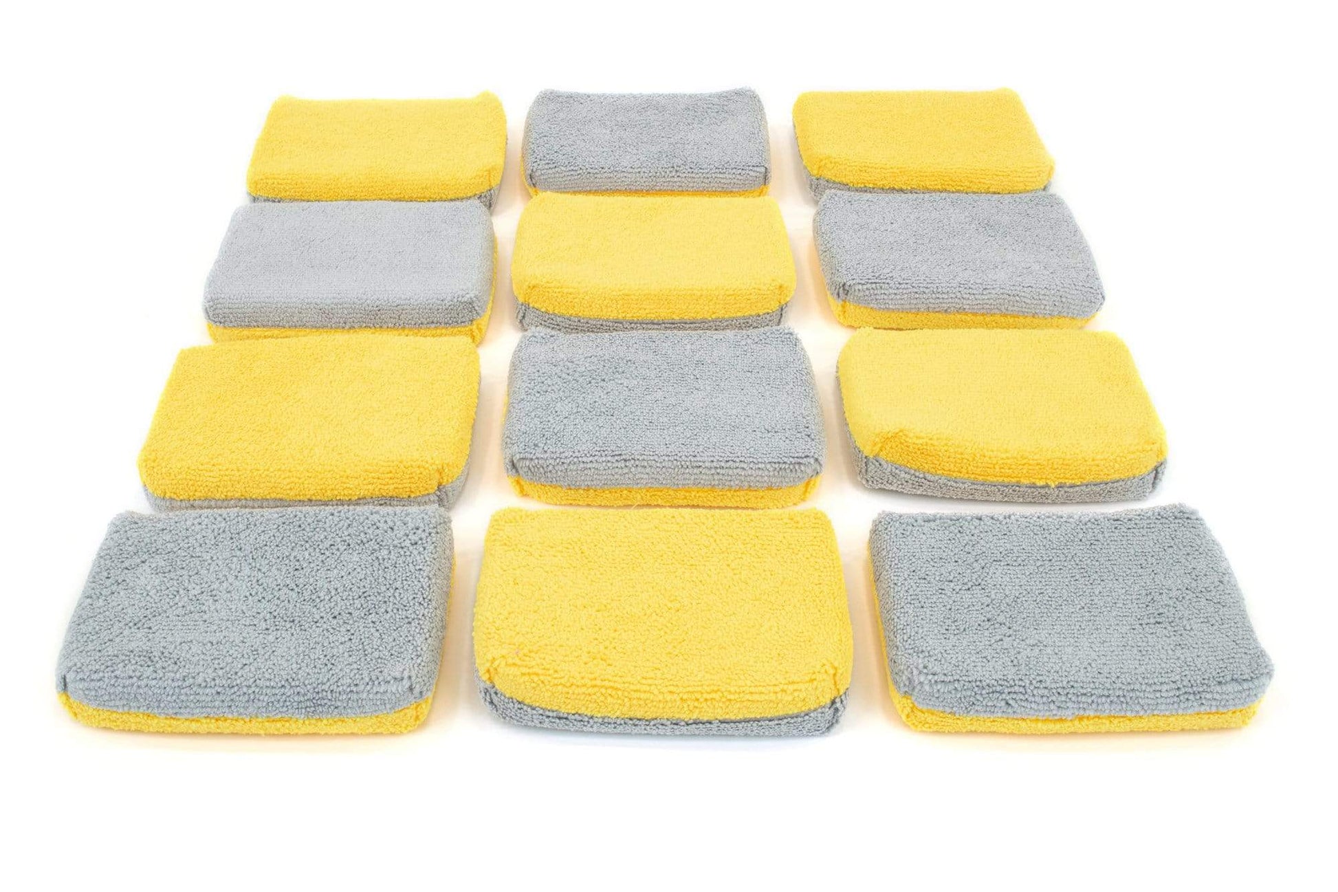 Thin [Saver Applicator Terry] Microfiber Coating Applicator Sponge with Plastic Barrier - 12 pack