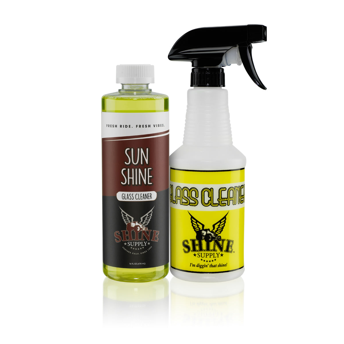 SUN SHINE GLASS CLEANER 16OZ. WITH SPRAY BOTTLE
